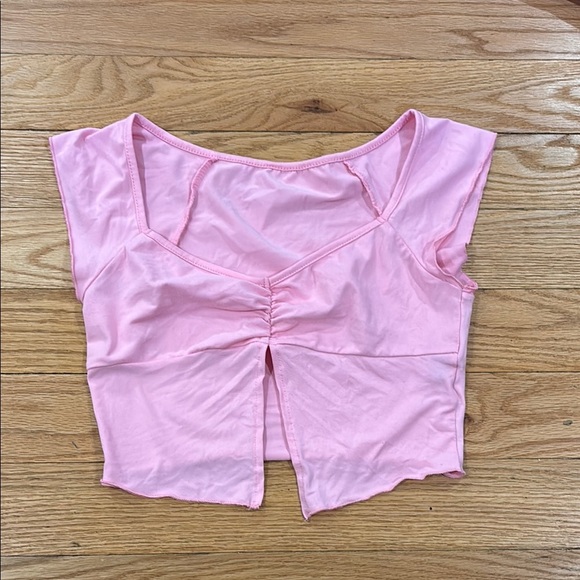 pink flowy crop top - Picture 1 of 2